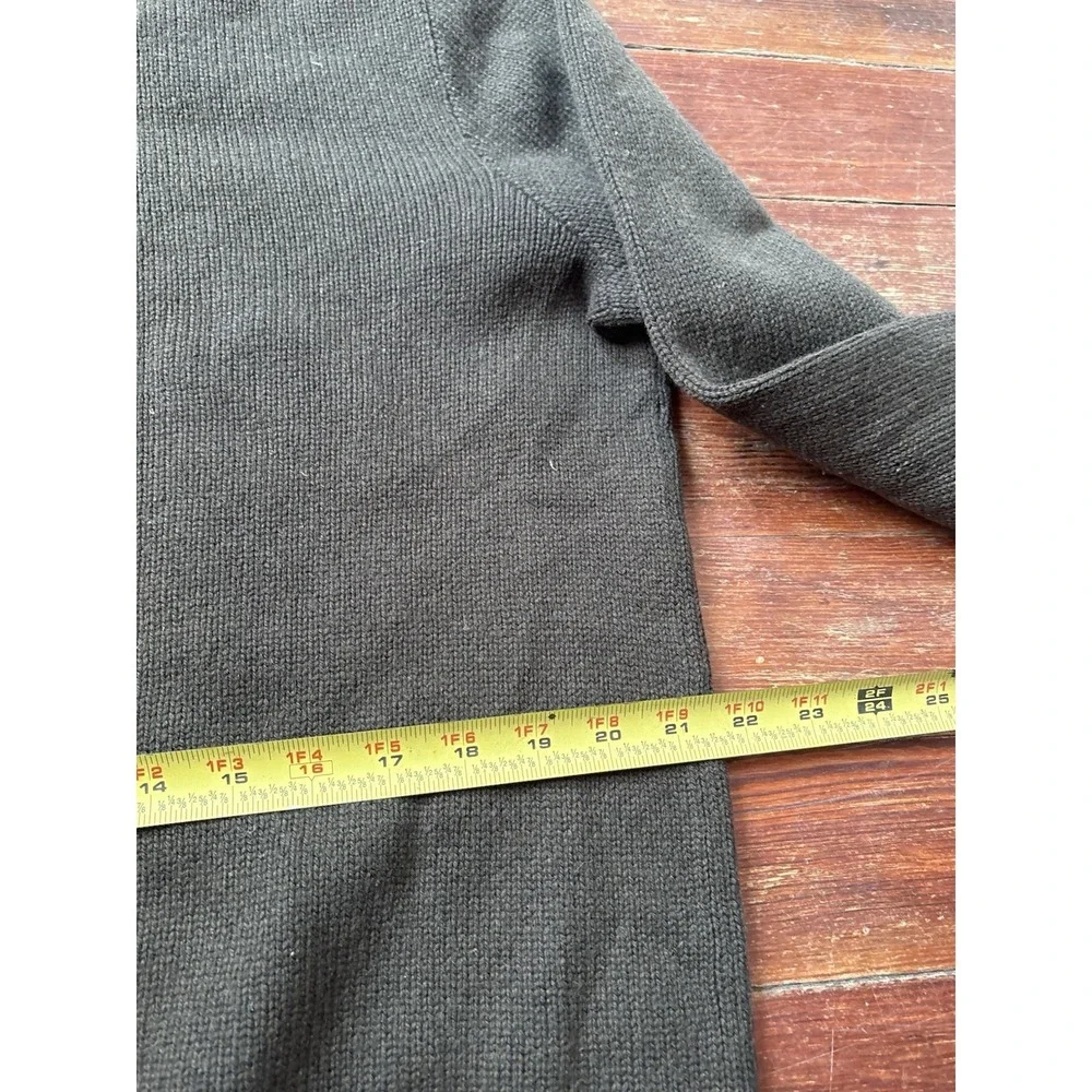 Polo Ralph Lauren Sweater Mens Large Green Lambswool Mock Neck Quarter Zip FLAW